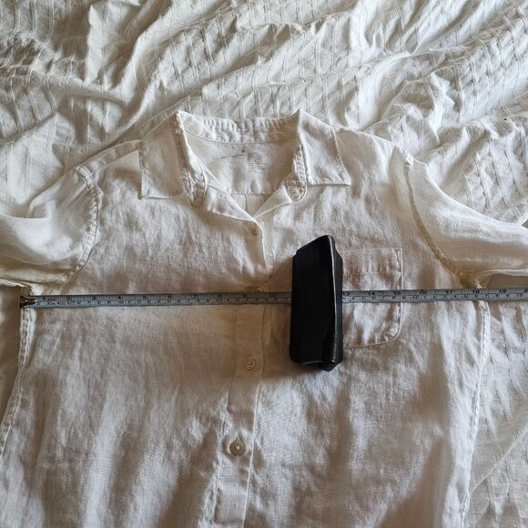 Muji 100% Linen Button-Down Shirt - 2019 - White - Sz S - Picture 12 of 13